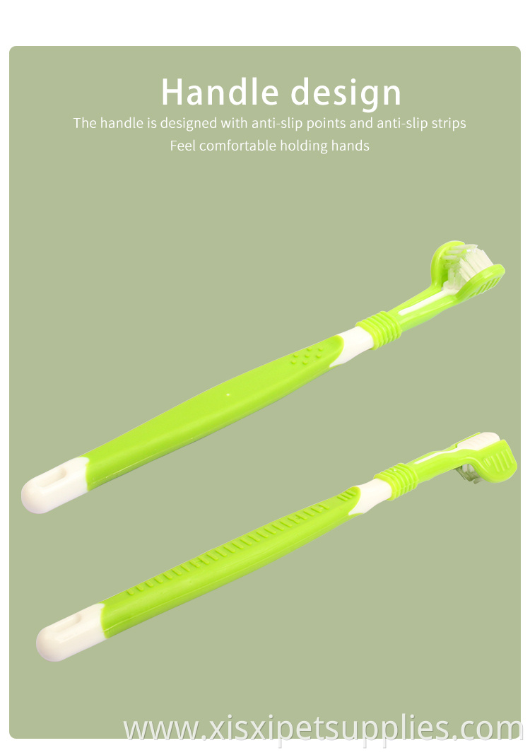 Factory Wholesale 2 In 1 Pet Dental Care 3D Pet Toothbrush Cat Dog Tooth Brush